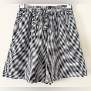Vintage‎ Gingham Black Cotton Shorts